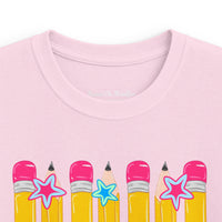 Kids Tee — Pink Pencils 'Pre-K' Back-to-School Graphic Shirt