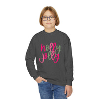 Holly Jolly Youth Crewneck Sweatshirt, Holiday Sweatshirt, Christmas Gift, Winter Apparel, Kids Crewneck, Gildan