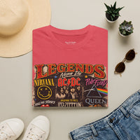 'Legends Never Die' Rock Bands Gildan Soft-style T-Shirt — Nirvana AC/DC Pink Floyd Queen Led Zeppelin Collage