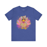 Neon Girly Thanksgiving Turkey Bella Canvas Unisex T-Shirt