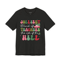 Jolliest Bunch of Teachers Christmas Bella Canvas Women's Tshirt