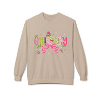 'Grinchy' Colorful Christmas Gildan Fleece Crewneck Sweatshirt
