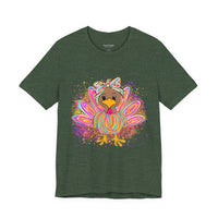 Neon Girly Thanksgiving Turkey Bella Canvas Unisex T-Shirt
