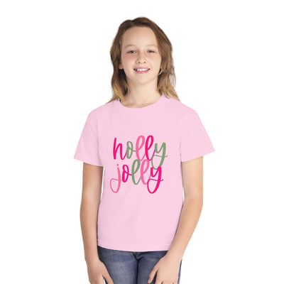 'Holly Jolly' Comfort Colors Youth T-shirt for Christmas