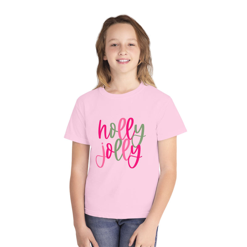 'Holly Jolly' Comfort Colors Youth T-shirt for Christmas