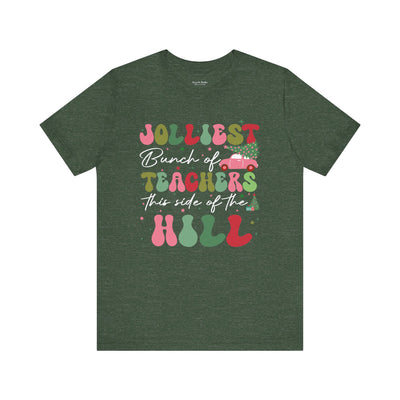 Jolliest Bunch of Teachers Christmas Bella Canvas Women's T-shirt