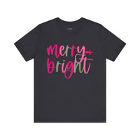 'Merry & Bright' Colorful Christmas Unisex Bella Canvas T-shirt