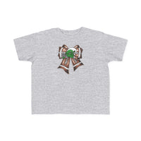 'Green Wave' Glitter Football Bow Toddler Rabbit Skins T-shirt