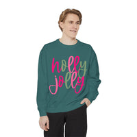 Neon Pink & Green 'Holly Jolly' Comfort Colors Sweatshirt