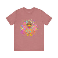 Neon Girly Thanksgiving Turkey Bella Canvas Unisex T-Shirt