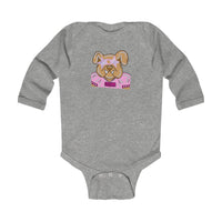 Baby Onesie, MSU Bulldogs Starkville Pink Athletic College Football SEC, Infant Long Sleeve Bodysuit, Girly Rabbit Skins, Cute MS State