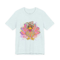 Neon Girly Thanksgiving Turkey Bella Canvas Unisex T-Shirt