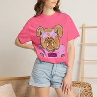 MSU Pink Bulldog  with stars T-Shirt — Women's Comfort Color Tee
