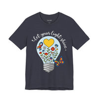 'Let Your Light Shine' Autism Awareness Bella Canvas Unisex Short-sleeve T-shirt