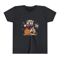 Bella Canvas Bulldogs Basketball Youth Tee, Perfect for Sports Lovers, Kids T-Shirt, MSU Bulldogs, Starkville MS