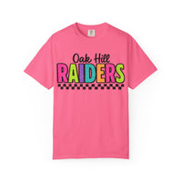 'Oak Hill Raiders' Neon Retro Comfort Colors T-Shirt