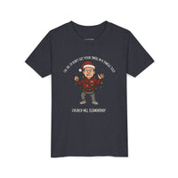Festive Youth Tee, Holiday Shirt, Christmas Tee, Kids Graphic Tee, Fun Holiday Apparel, Santa Humor Shirt