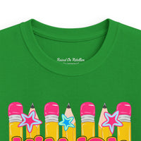 Kindergarten Kids Tee — Colorful Pencil Back‑to‑School Shirt