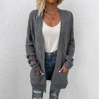Drizzle Twist Cardigan Sweater Women Mid-length Twisted Rope Cardigan