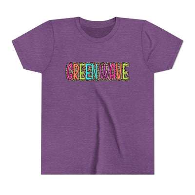 Colorful Leopard 'Green Wave' Youth Bella Canvas T-shirt