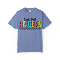 'Oak Hill Raiders' Neon Retro Comfort Colors T-Shirt