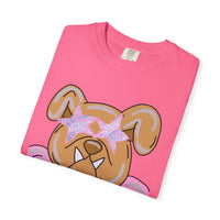MSU Pink Bulldog  with stars T-Shirt — Women's Comfort Color Tee