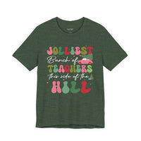 Jolliest Bunch of Teachers Christmas Bella Canvas Women's Tshirt