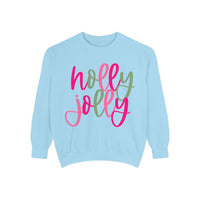 Neon Pink & Green 'Holly Jolly' Comfort Colors Sweatshirt