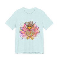 Neon Girly Thanksgiving Turkey Bella Canvas Unisex T-Shirt