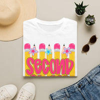 Second Grade T-Shirt — Cute Pencil School Tee for Teachers