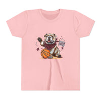 Bella Canvas Bulldogs Basketball Youth Tee, Perfect for Sports Lovers, Kids T-Shirt, MSU Bulldogs, Starkville MS