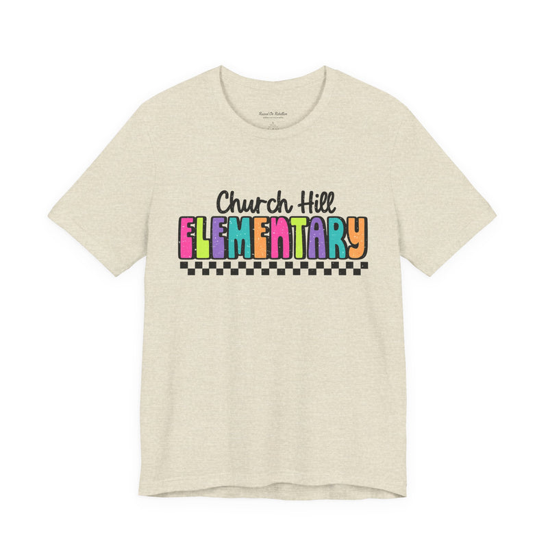 'Church Hill Elementary' Bella Canvas Teacher T-shirt