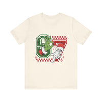 Christmas Retro Checkered Santa and Grinch Tee Six Seven Bella Canvas 3001 Unisex T-shirt Holiday Festive Outfit