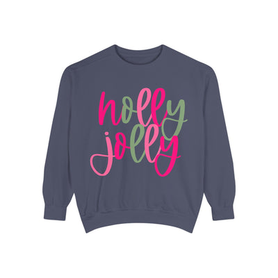 Neon Pink & Green 'Holly Jolly' Comfort Colors Sweatshirt