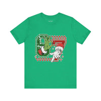 Christmas Retro Checkered Santa and Grinch Tee Six Seven Bella Canvas 3001 Unisex T-shirt Holiday Festive Outfit