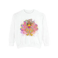 Comfort Colors Women's Sweatshirt Neon Thanksgiving Girly Turkey, Cute Thanksgiving Unisex Sweatshirt, Cozy Fall Thanksgiving Jumper, Unique
