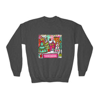 Festive Christmas Cityscape with Customized Zip Code Youth Gildan Crewneck Sweatshirt