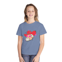 Youth Comfort Colors Midweight T-shirt, Preppy Mascot Ole Miss Rebels, Colonel Reb girls tee, College Football outfit, SEC