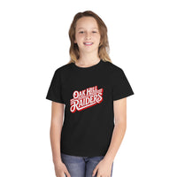 'Oak Hill Raiders' Retro Script Comfort Colors Kids T‑Shirt