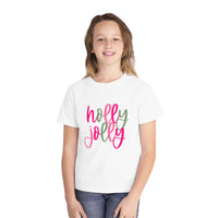 'Holly Jolly' Comfort Colors Youth T-shirt for Christmas