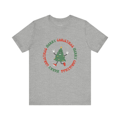 Bella Canvas Unisex Women's tee, Merry Christmas t-shirt, Running Christmas Tree, funny, Holiday, Festive Outfit