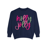 Neon Pink & Green 'Holly Jolly' Comfort Colors Sweatshirt