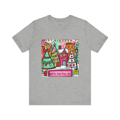 Festive Christmas City with Customized Zip Code Unisex Bella Canvas T-shirt