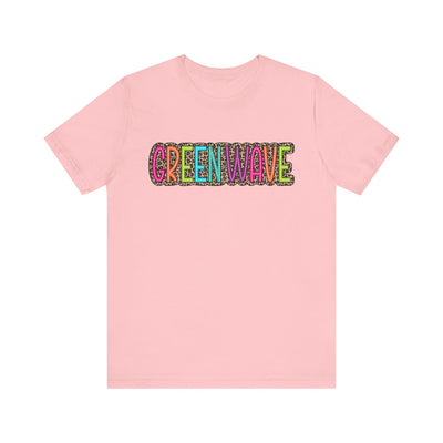 Colorful Green Wave Unisex Tee, Soft Bella Canvas Tshirt for High School Students, Cool Graphic Tee, Trendy Teen Shirt, Vibrant Green Wave