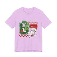 Christmas Retro Checkered Santa and Grinch Tee Six Seven Bella Canvas 3001 Unisex T-shirt Holiday Festive Outfit