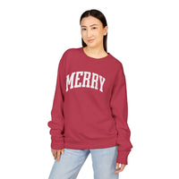 'Merry' Hanes Crewneck Sweatshirt for Christmas