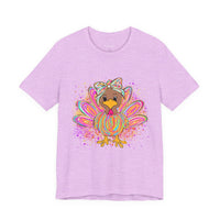 Neon Girly Thanksgiving Turkey Bella Canvas Unisex T-Shirt