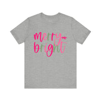 'Merry & Bright' Colorful Christmas Unisex Bella Canvas T-shirt