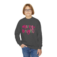 'Merry & Bright' Gildan Youth Crewneck Sweatshirt for Christmas