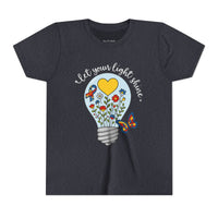 Inspirational Bella Canvas Youth Tee: Let Your Light Shine, Kids T-Shirt, Motivational Gift, Summer Wear, Autism Awareness